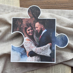 Puzzel z przykładowym zdjęciem - widoczna struktura ozdobnego papieru fakturowanego