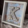 Ramka 3D z literą K i imieniem Kilian - styl dziecięcy w białej ramce