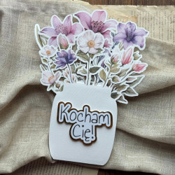 Personalizowany bukiet kwiatów 3D z napisem "Kocham Cię"