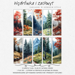 Zakładki do książki z motywem gór i lasów – inspiracja naturą
