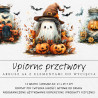 Elementy do samodzielnego druku i wycięcia. Arkusz A4 z halloweenowymi grafikami