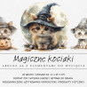 Zestaw 20 grafik do druku i wycięcia inspirowanych magicznymi kociakami. Dodatek do prac scrapbookingowych.