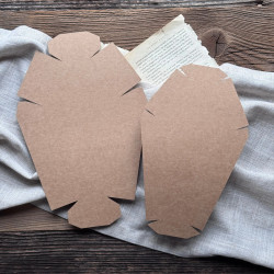 Baza kraftowa do samodzielnego zrobienia pudełka w kształcie trumny - wycięte elementy