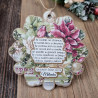 Życzenia świąteczne na odwrocie kartki personalizowanej w kształcie płatka śniegu