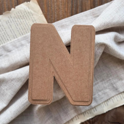 Baza do samodzielnego zrobienia kartki w kształcie litery N z zestawem 3 wzorników na ozdobnym tle.