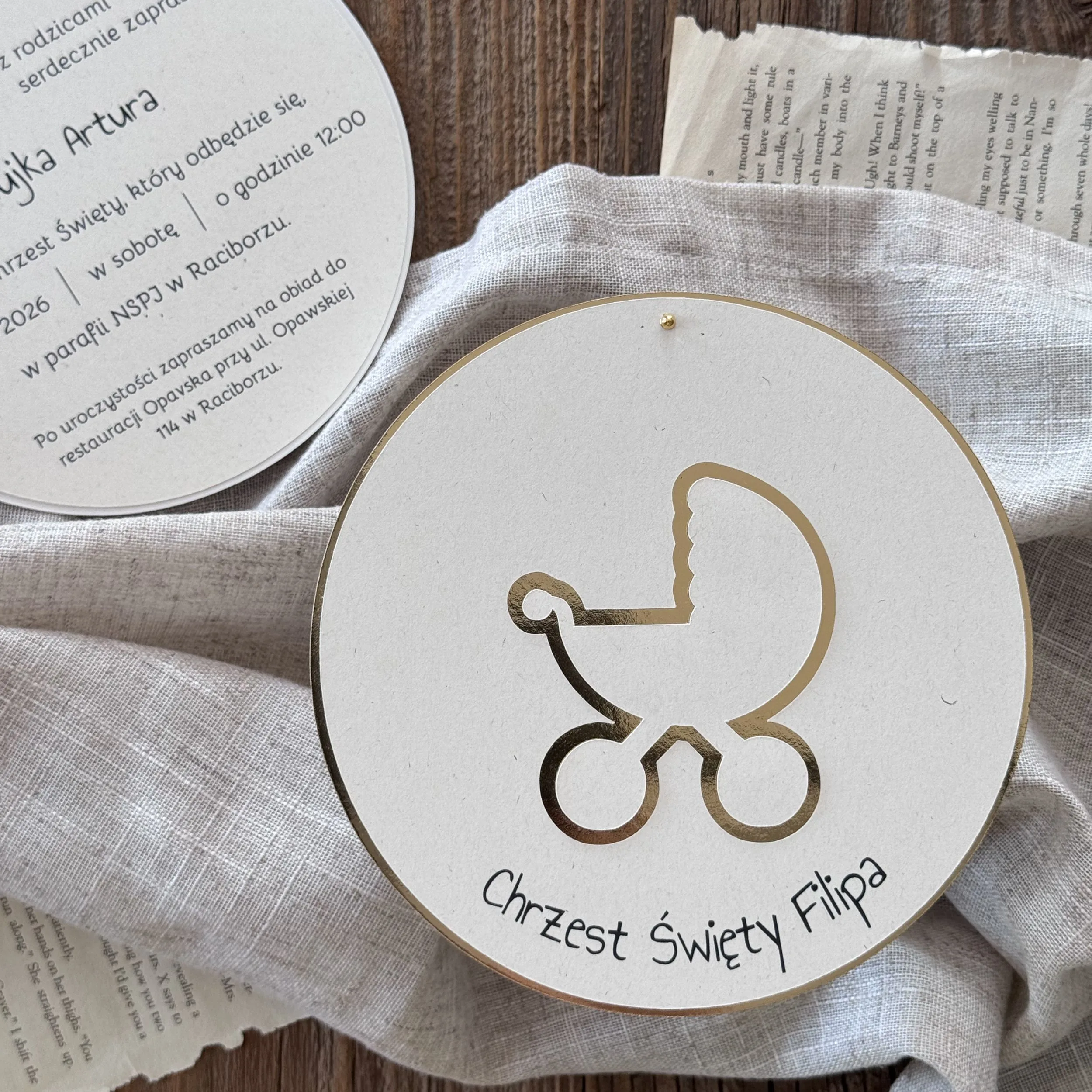 zaproszenie na chrzest handmade