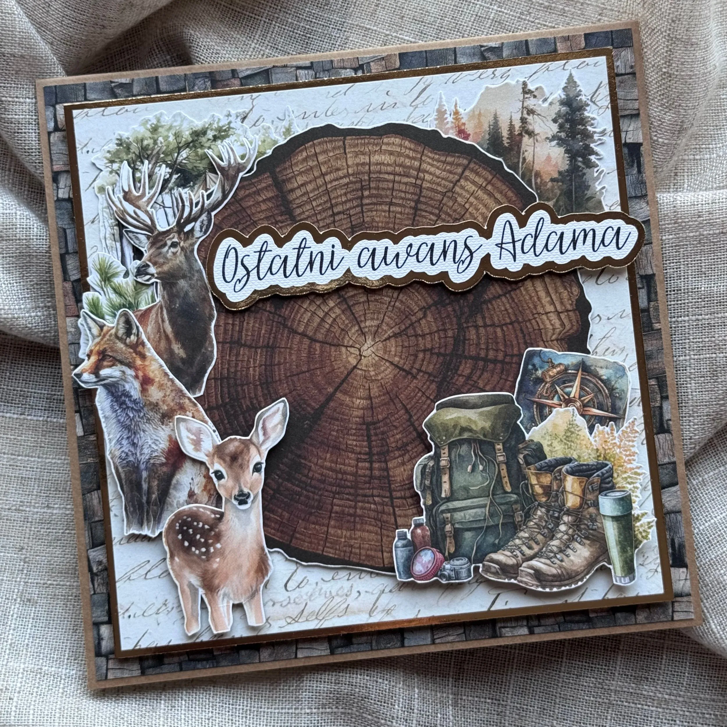 Męska kartka w kopercie - awans