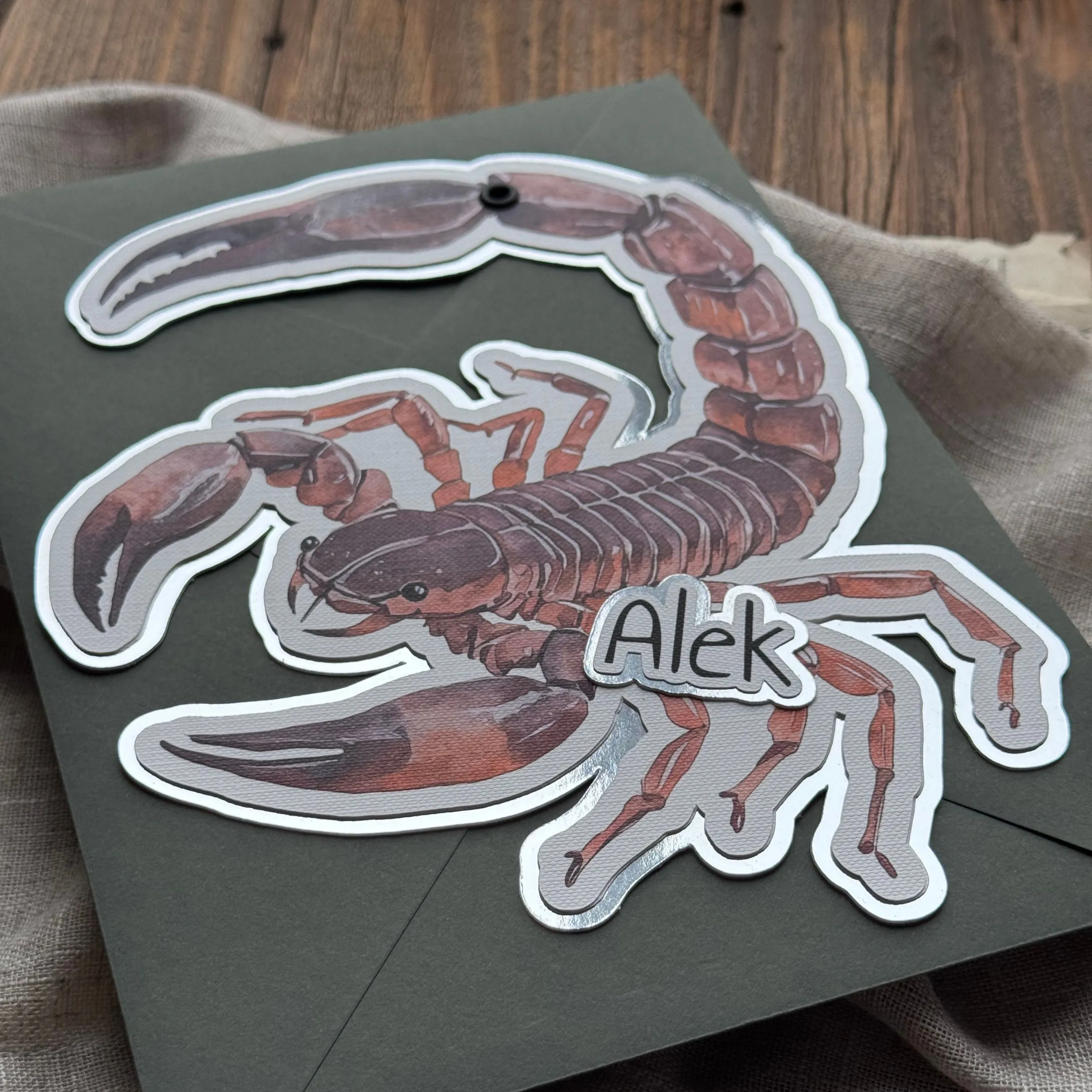 personalizowane zaproszenie dla chłopca skorpion