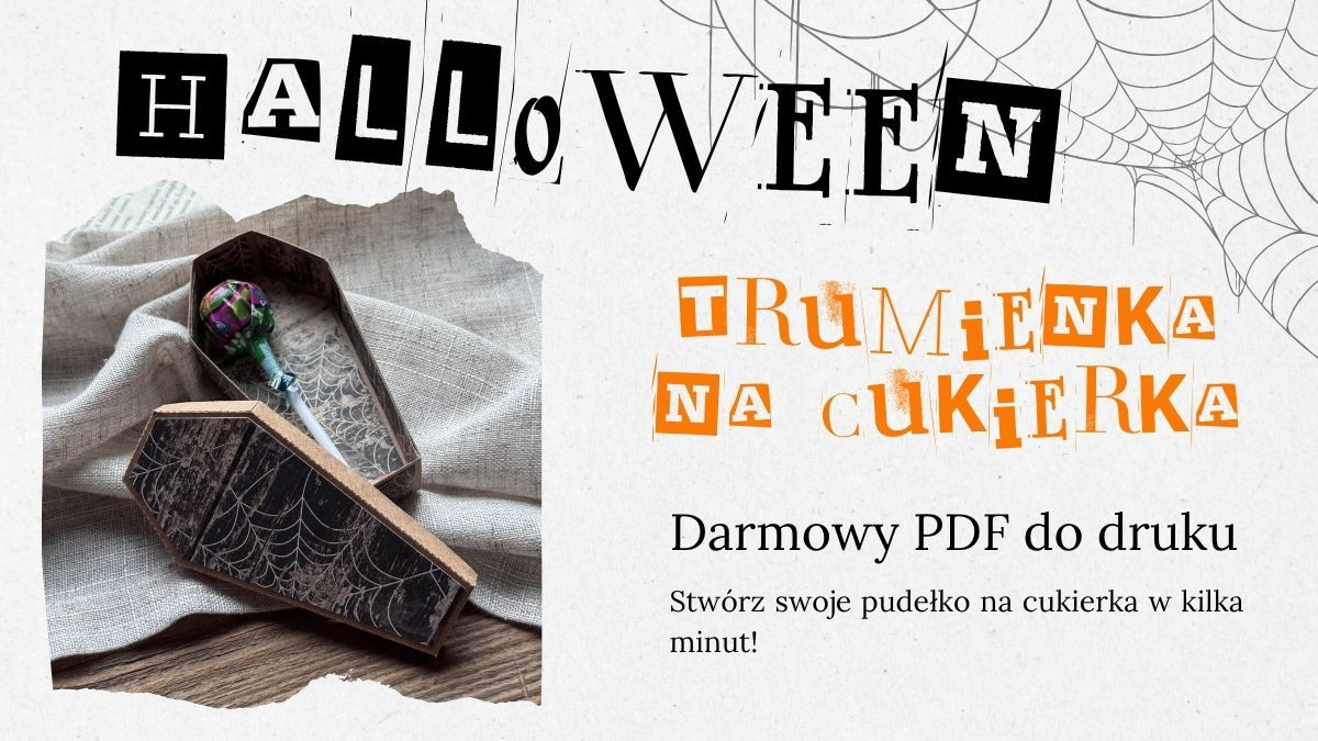 Darmowy szablon trumienki na Halloween - pudełko DIY do druku | PDF za free